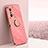 Custodia Silicone Ultra Sottile Morbida Cover con Magnetico Anello Supporto XL1 per Xiaomi Mi 11T 5G Rosa Caldo