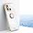 Custodia Silicone Ultra Sottile Morbida Cover con Magnetico Anello Supporto XL1 per Xiaomi Redmi 12C 4G Bianco