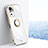 Custodia Silicone Ultra Sottile Morbida Cover con Magnetico Anello Supporto XL1 per Xiaomi Redmi Note 11 SE India 4G Bianco