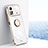 Custodia Silicone Ultra Sottile Morbida Cover con Magnetico Anello Supporto XL1 per Xiaomi Redmi Note 11E Pro 5G Bianco