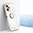 Custodia Silicone Ultra Sottile Morbida Cover con Magnetico Anello Supporto XL1 per Xiaomi Redmi Note 12 Explorer Bianco