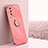 Custodia Silicone Ultra Sottile Morbida Cover con Magnetico Anello Supporto XL1 per Xiaomi Redmi Note 9 4G Rosa Caldo