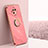 Custodia Silicone Ultra Sottile Morbida Cover con Magnetico Anello Supporto XL1 per Xiaomi Redmi Note 9 5G Rosa Caldo