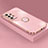Custodia Silicone Ultra Sottile Morbida Cover con Magnetico Anello Supporto XL2 per Samsung Galaxy A13 4G Rosa