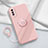 Custodia Silicone Ultra Sottile Morbida Cover con Magnetico Anello Supporto YK1 per Vivo Y12G Rosa