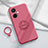 Custodia Silicone Ultra Sottile Morbida Cover con Magnetico Anello Supporto Z01 per OnePlus Nord CE 3 5G Rosa Caldo