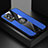 Custodia Silicone Ultra Sottile Morbida Cover con Magnetico Anello Supporto Z01 per Vivo iQOO 8 Pro 5G Blu