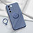 Custodia Silicone Ultra Sottile Morbida Cover con Magnetico Anello Supporto Z01 per Vivo V27 5G Grigio Lavanda