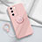 Custodia Silicone Ultra Sottile Morbida Cover con Magnetico Anello Supporto Z01 per Vivo V27 5G Rosa