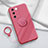 Custodia Silicone Ultra Sottile Morbida Cover con Magnetico Anello Supporto Z01 per Vivo V27 5G Rosa Caldo