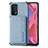 Custodia Silicone Ultra Sottile Morbida Cover con Magnetico S01D per OnePlus Nord N200 5G Blu