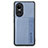 Custodia Silicone Ultra Sottile Morbida Cover con Magnetico S01D per Oppo Reno10 5G Blu