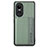 Custodia Silicone Ultra Sottile Morbida Cover con Magnetico S01D per Oppo Reno10 5G Verde