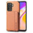 Custodia Silicone Ultra Sottile Morbida Cover con Magnetico S01D per Oppo Reno5 F Marrone