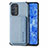 Custodia Silicone Ultra Sottile Morbida Cover con Magnetico S01D per Oppo Reno6 Pro+ Plus 5G Blu