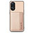 Custodia Silicone Ultra Sottile Morbida Cover con Magnetico S01D per Oppo Reno8 T 4G Oro