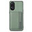 Custodia Silicone Ultra Sottile Morbida Cover con Magnetico S01D per Oppo Reno8 T 4G Verde