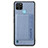 Custodia Silicone Ultra Sottile Morbida Cover con Magnetico S01D per Realme C21Y Blu