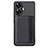 Custodia Silicone Ultra Sottile Morbida Cover con Magnetico S01D per Realme Narzo N55 Nero