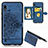 Custodia Silicone Ultra Sottile Morbida Cover con Magnetico S01D per Samsung Galaxy A10 Blu