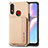 Custodia Silicone Ultra Sottile Morbida Cover con Magnetico S01D per Samsung Galaxy A10s Oro