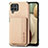 Custodia Silicone Ultra Sottile Morbida Cover con Magnetico S01D per Samsung Galaxy A12 Nacho Oro