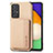 Custodia Silicone Ultra Sottile Morbida Cover con Magnetico S01D per Samsung Galaxy A52 5G Oro