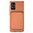 Custodia Silicone Ultra Sottile Morbida Cover con Magnetico S01D per Samsung Galaxy A71 5G Marrone