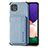 Custodia Silicone Ultra Sottile Morbida Cover con Magnetico S01D per Samsung Galaxy F42 5G Blu