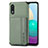 Custodia Silicone Ultra Sottile Morbida Cover con Magnetico S01D per Samsung Galaxy M02 Verde