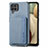 Custodia Silicone Ultra Sottile Morbida Cover con Magnetico S01D per Samsung Galaxy M12 Blu