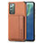 Custodia Silicone Ultra Sottile Morbida Cover con Magnetico S01D per Samsung Galaxy Note 20 5G Marrone