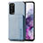 Custodia Silicone Ultra Sottile Morbida Cover con Magnetico S01D per Samsung Galaxy S20 Blu