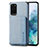 Custodia Silicone Ultra Sottile Morbida Cover con Magnetico S01D per Samsung Galaxy S20 Plus Blu