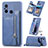 Custodia Silicone Ultra Sottile Morbida Cover con Magnetico S01D per Xiaomi Poco C55 Blu