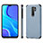 Custodia Silicone Ultra Sottile Morbida Cover con Magnetico S01D per Xiaomi Redmi 9 Prime India Blu