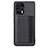 Custodia Silicone Ultra Sottile Morbida Cover con Magnetico S01D per Xiaomi Redmi Note 12 Turbo 5G Nero