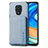 Custodia Silicone Ultra Sottile Morbida Cover con Magnetico S01D per Xiaomi Redmi Note 9 Pro Max Blu