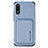 Custodia Silicone Ultra Sottile Morbida Cover con Magnetico S02D per Samsung Galaxy A02 Blu