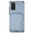 Custodia Silicone Ultra Sottile Morbida Cover con Magnetico S02D per Samsung Galaxy A02s Blu