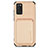 Custodia Silicone Ultra Sottile Morbida Cover con Magnetico S02D per Samsung Galaxy A02s Oro