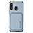 Custodia Silicone Ultra Sottile Morbida Cover con Magnetico S02D per Samsung Galaxy A20 Blu