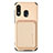 Custodia Silicone Ultra Sottile Morbida Cover con Magnetico S02D per Samsung Galaxy A20 Oro