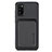 Custodia Silicone Ultra Sottile Morbida Cover con Magnetico S02D per Samsung Galaxy A41 Nero