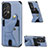 Custodia Silicone Ultra Sottile Morbida Cover con Magnetico S02D per Samsung Galaxy A73 5G Blu