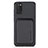 Custodia Silicone Ultra Sottile Morbida Cover con Magnetico S02D per Samsung Galaxy M02s Nero