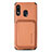 Custodia Silicone Ultra Sottile Morbida Cover con Magnetico S02D per Samsung Galaxy M10S Marrone