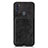 Custodia Silicone Ultra Sottile Morbida Cover con Magnetico S02D per Samsung Galaxy M11 Nero