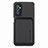 Custodia Silicone Ultra Sottile Morbida Cover con Magnetico S02D per Samsung Galaxy M52 5G Nero