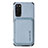 Custodia Silicone Ultra Sottile Morbida Cover con Magnetico S02D per Samsung Galaxy S20 Blu